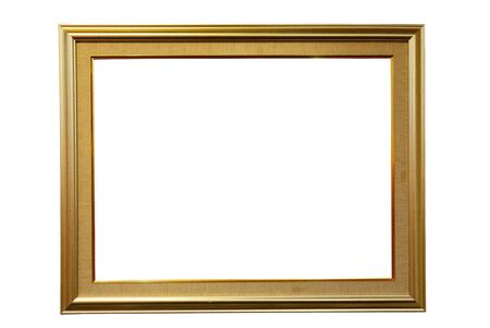 Gold frame on white backgroundの写真素材