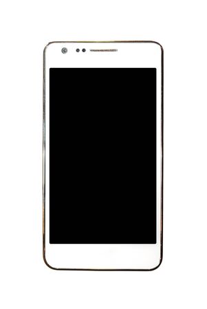 White Smartphone Isolated on whiteの写真素材