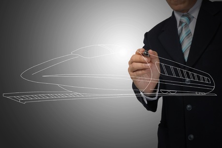 Business Man or Architect draw speedtrainの写真素材