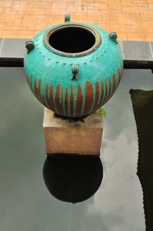 Green Big Jar or Jug in Thailandの写真素材