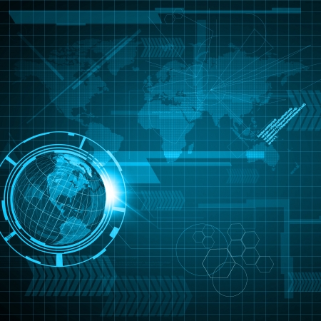 Background of Technology and Earth globeの写真素材