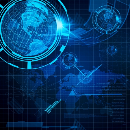 Background of Technology with earth globeの写真素材