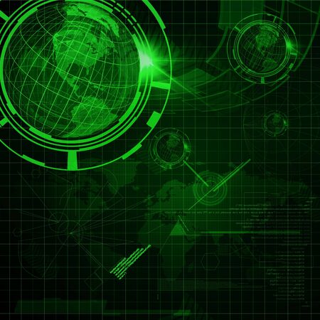 Background of Technology with earth globeの写真素材