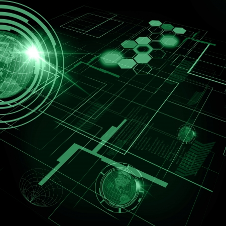 Background of Technology with earth globeの写真素材