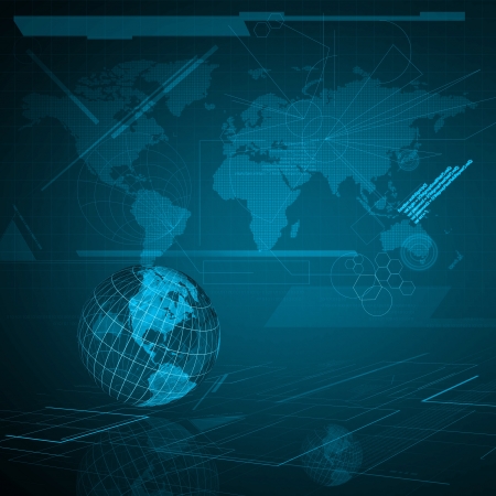 Background of Technology with earth globe  Elements of this image furnished by NASAの写真素材