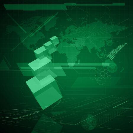 3D button or icon on virtual digital environment Backgroundの写真素材