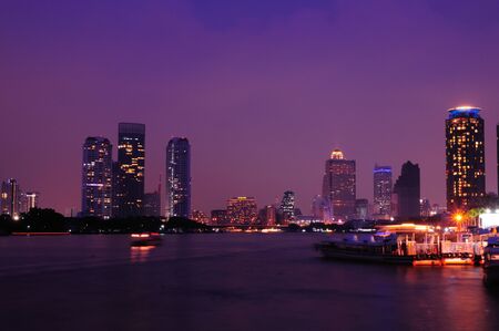 Scenic of Chaopraya river at Twilightのeditorial素材