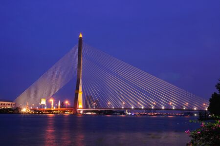 Rama 8 Bridge in Thailandの写真素材