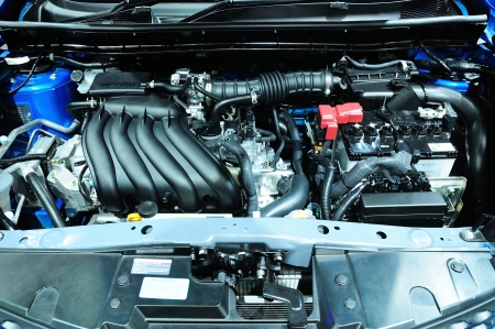 BKK - NOV 28: Engine room of The new Nissan JUKE, Cross over car, on display at Thailand...