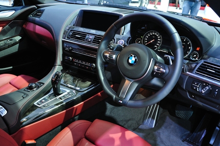 NONTHABURI - MARCH 25:Interior design of NEW BM 640I coupe M sport on display at The 35th Bangkok International Motor show on MARCH 25, 2014 in Nonthaburi, Thailand.のeditorial素材