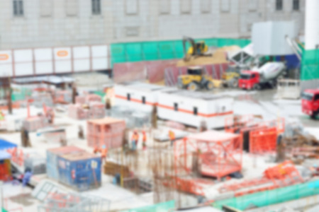 Blur or defocus image of Worker in Construction site as backgroundの写真素材