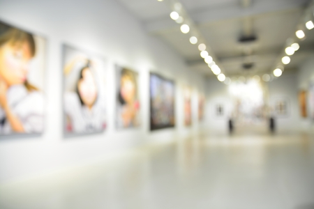 Blur or Defocus image of the lobby of a modern art center as background with bokehの写真素材