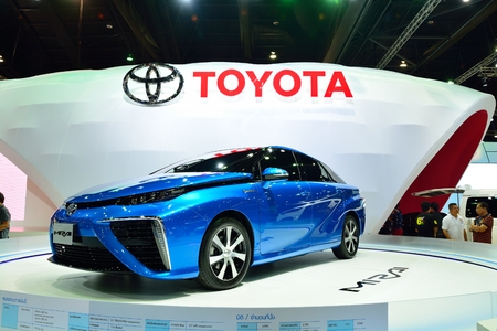 BANGKOK - March 26 : Toyota Mirai, Hydrogen engine Vehicle, on DisPlay at 36th Bangkok International Motor Show on March 26, 2015 in Bangkok, Thailand.のeditorial素材