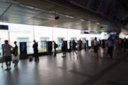 Background of Skytrain or City Train Station, Abstract Blur or Defocusの写真素材