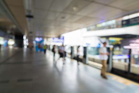 Background of Skytrain or City Train Station, Abstract Blur or Defocusの写真素材