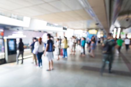 Background of Skytrain or City Train Station, Abstract Blur or Defocusの写真素材