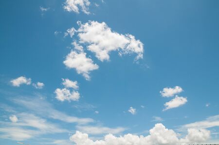 Blue sky with white cloud on summer time as Natural Environment for use as Background.の写真素材