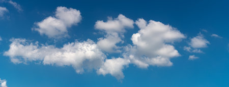 White fluffy Cloud with Beautiful blue sky as Backgroundの写真素材