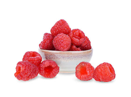 raspberry fruit on white background