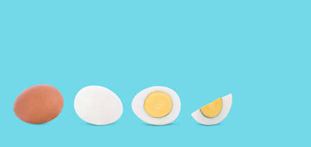 boiled eggs on a  backgroundの写真素材