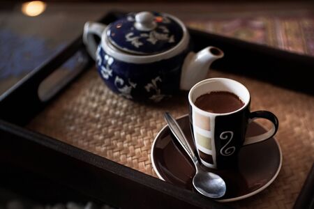 Black coffee on the table