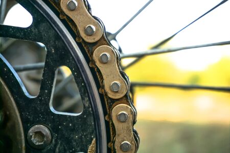 Close up chain motocross