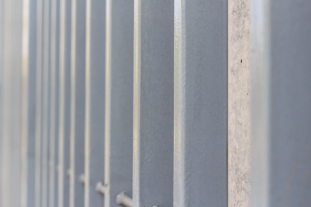 Close up old gray metal Palisade patternの写真素材