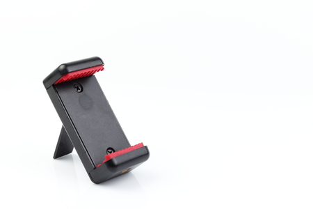 Universal Smartphone Clamp. Cell phone holders. Mobile phone Clamp. isolated on white background.の写真素材