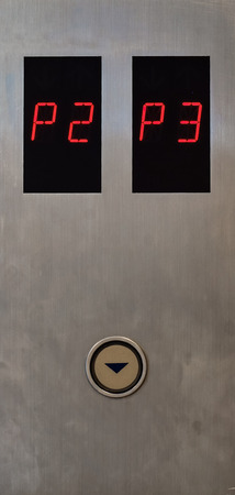 Monitor and button of elevator.の写真素材