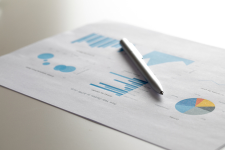 Business paper work on the officeâs deskの写真素材