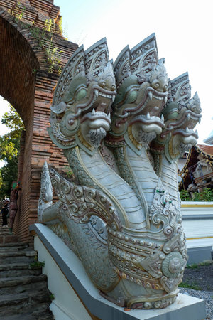 3 headed dragon statueの写真素材