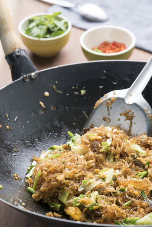 Asian Restaurant Food, Glass Noodle Stir Fried (Pad Woon Sen)の写真素材