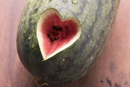 Watermelon Heart Shapeの写真素材
