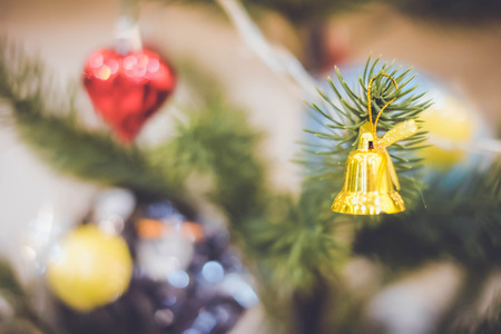 Christmas bells against defocused backgroundの写真素材