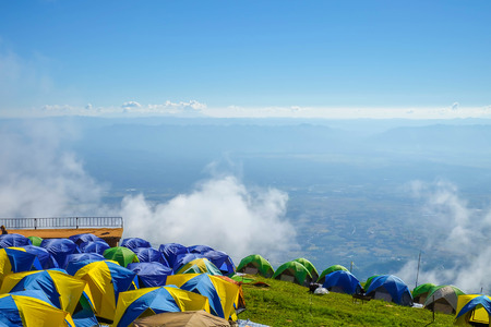 touristic camp at the morningの写真素材