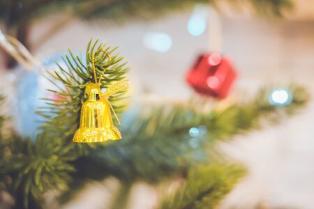 Christmas bells against defocused backgroundの写真素材