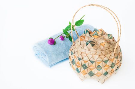 Kra-oop, Thai native wicker packageの写真素材