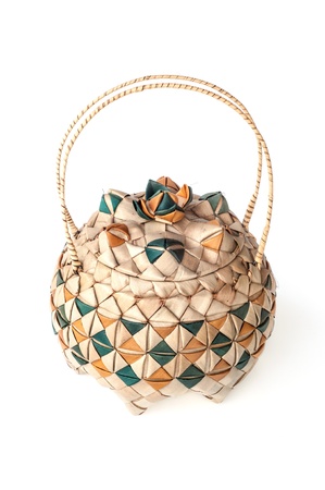 Kra-oop, Thai native wicker package made from palm leafの写真素材