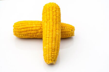 Boiled yellow cornの写真素材