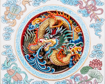 Dragon sculptureの写真素材