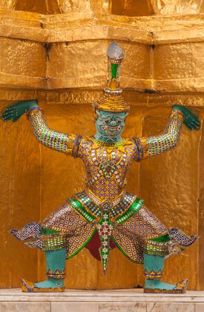 Thai giant worker stucco in the Grand Palace, Bangkok, Thailand.の写真素材