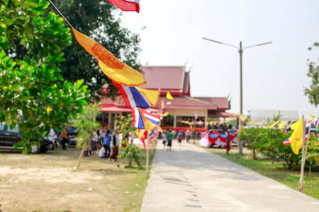 Mukdahan, Thailand, November 3,2017: Annual Kathin merit-making ceremony at temples or temple events of villagers in northeastern Thailandのeditorial素材