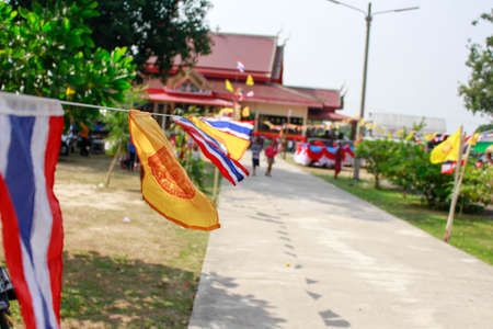 Mukdahan, Thailand, November 3,2017: Annual Kathin merit-making ceremony at temples or temple events of villagers in northeastern Thailandのeditorial素材