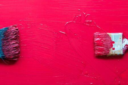 Convertible painted in red on a white background.の写真素材