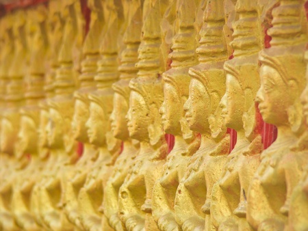 Golden Buddha temple in Phayao Province of Thailandの写真素材