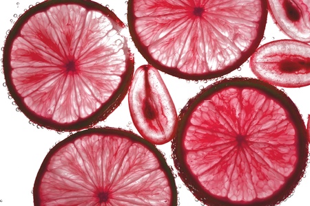 Lemon and grape juiceの写真素材