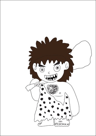 Stone age manのイラスト素材
