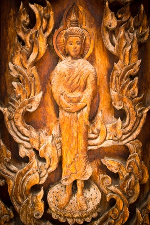 Wood carved Buddha のeditorial素材