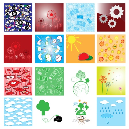 Collection of abstract backgroundのイラスト素材