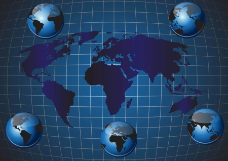 Globe and map vector background のイラスト素材